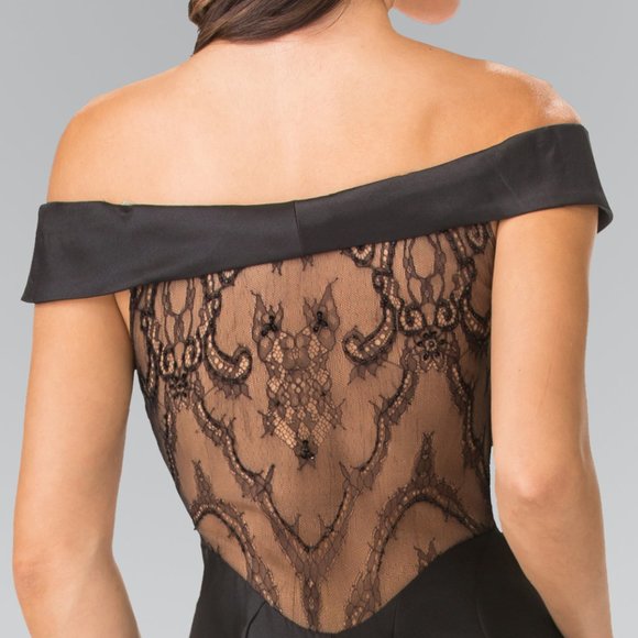 Off Shoulder Sweetheart Satin Prom Dress GSGL2213 - Picture 3 of 7